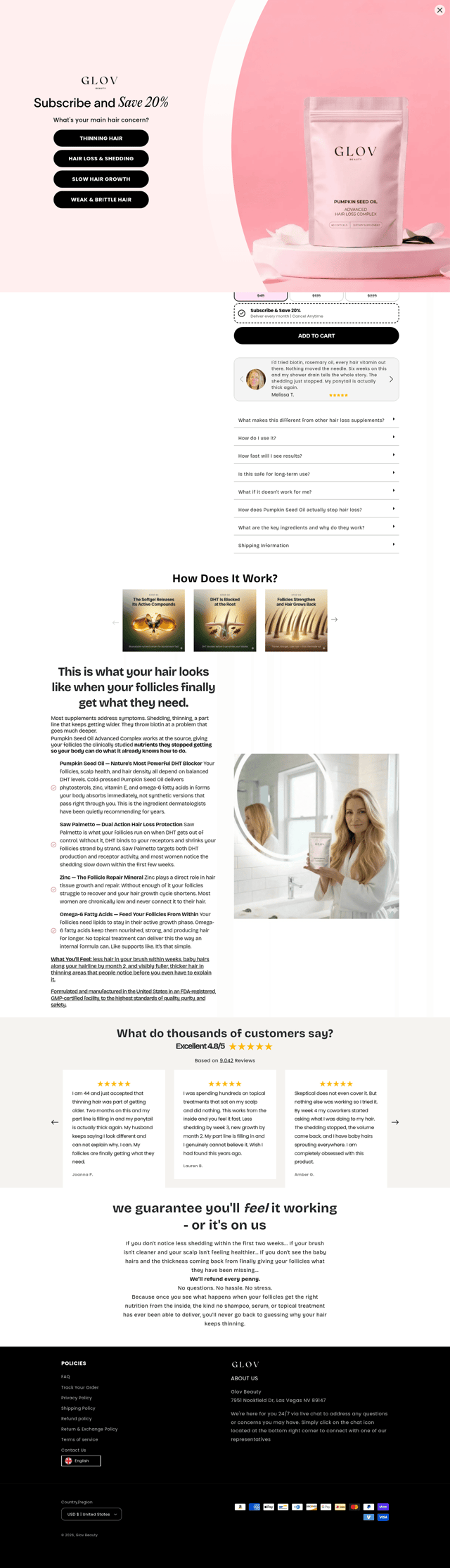 Glovbeauty landing page