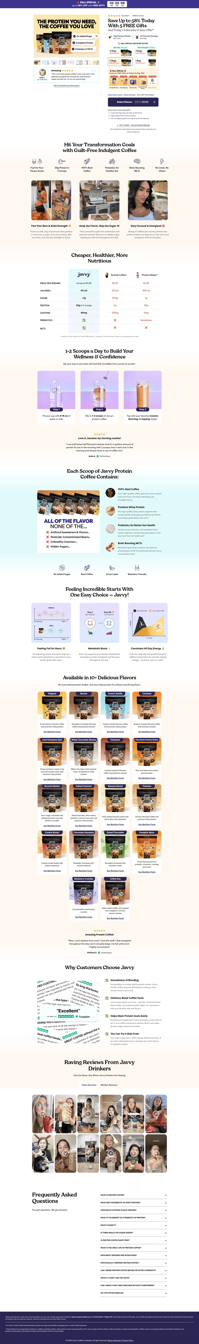 Javvy landing page