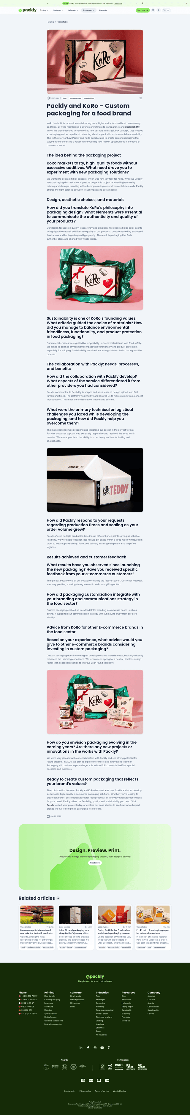 Packly landing page