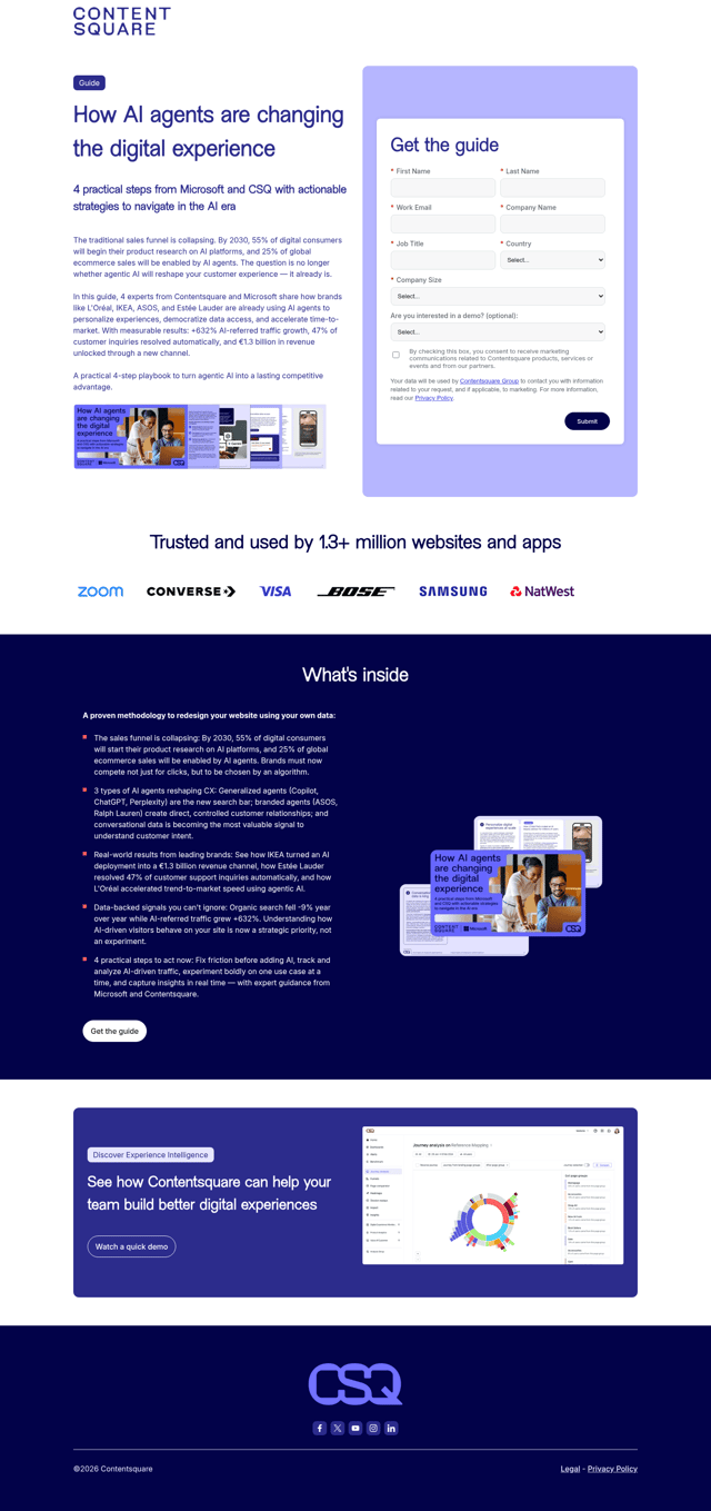 Contentsquare landing page