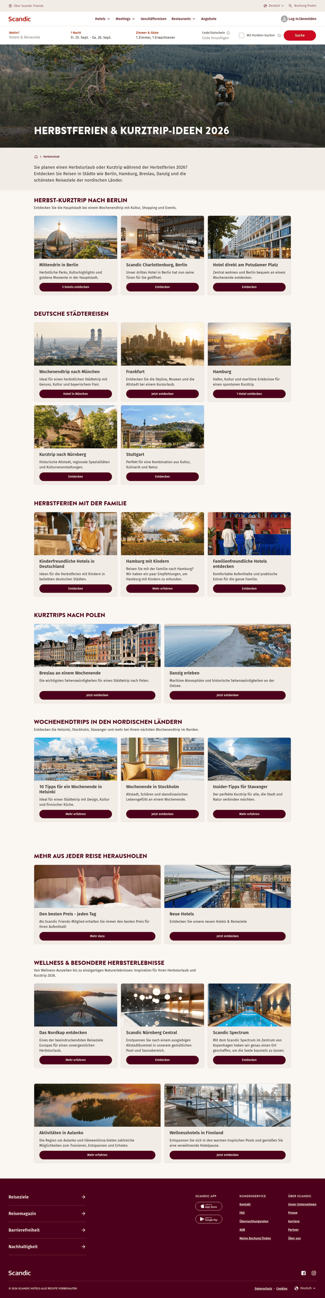 Scandic landing page
