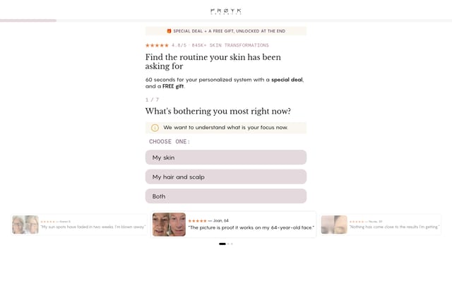 Frøya Organics landing page