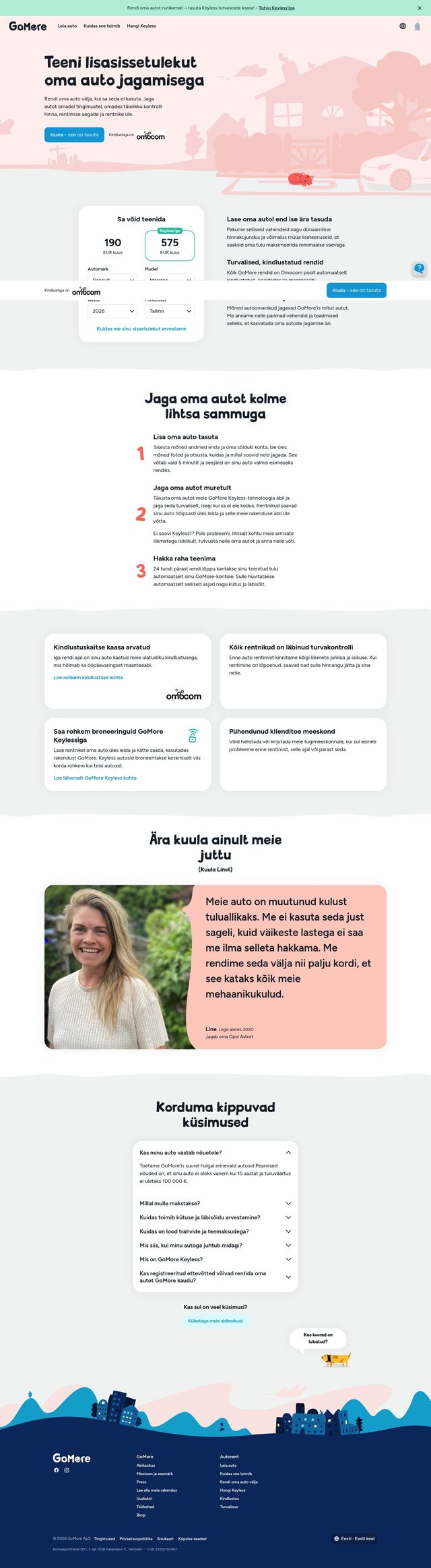 GoMore landing page