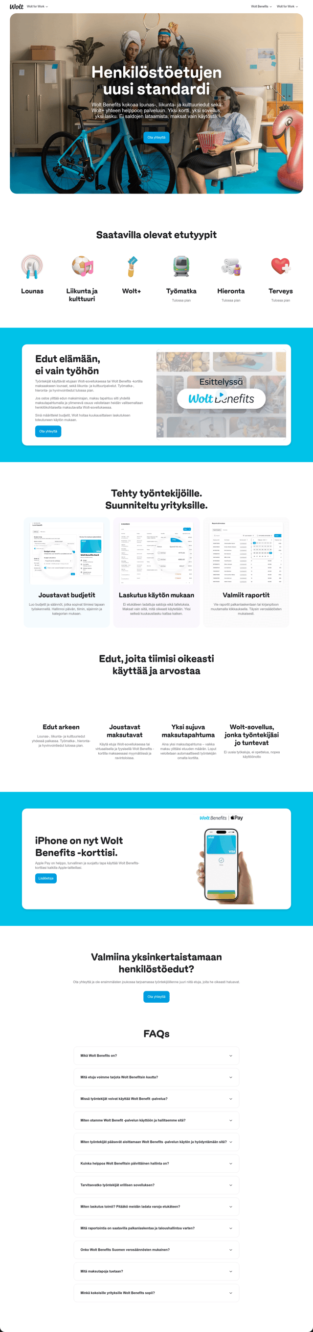 Wolt landing page