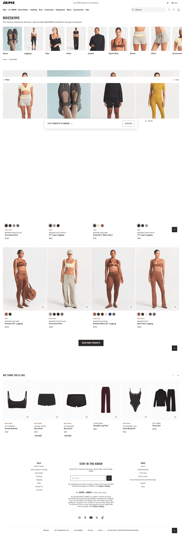 SKIMS landing page
