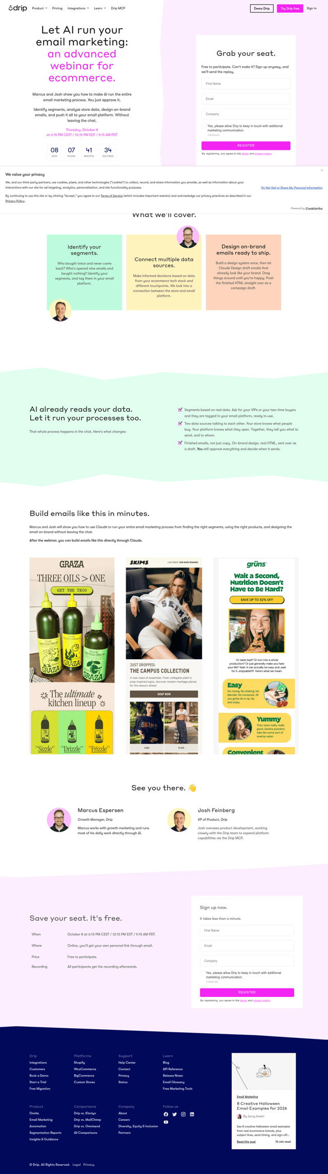 Getdripapp landing page