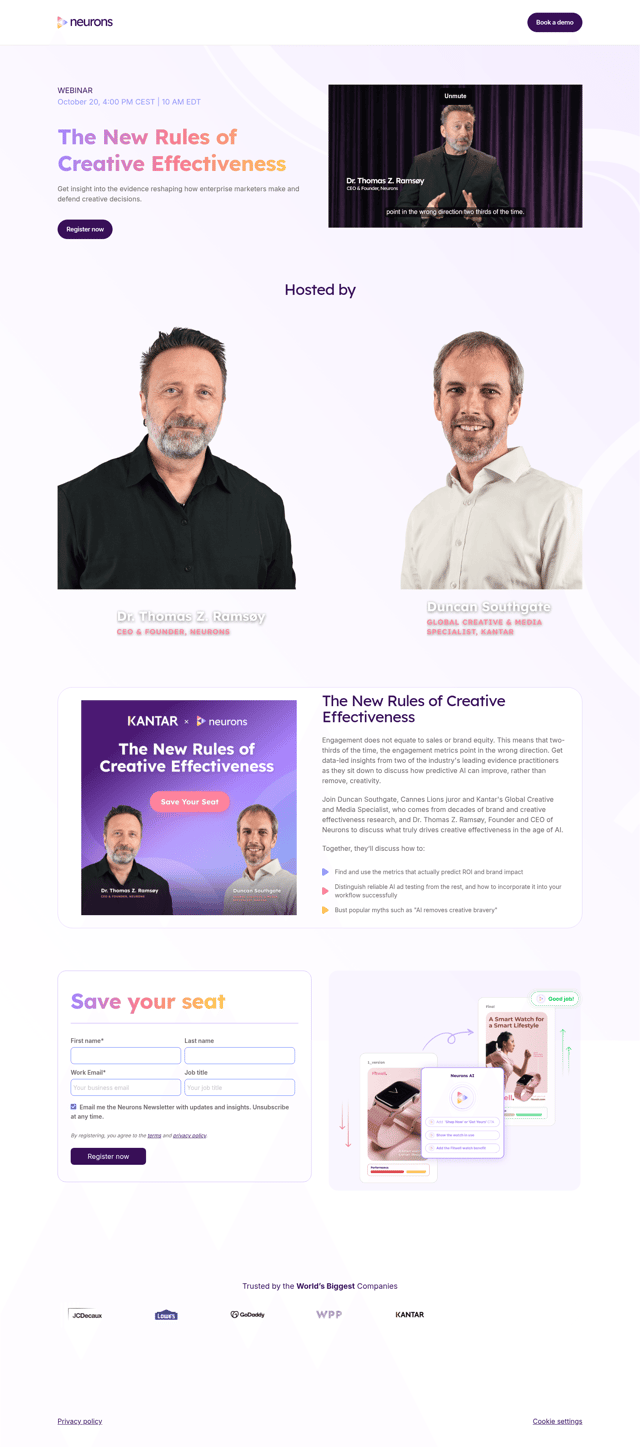 Neurons landing page