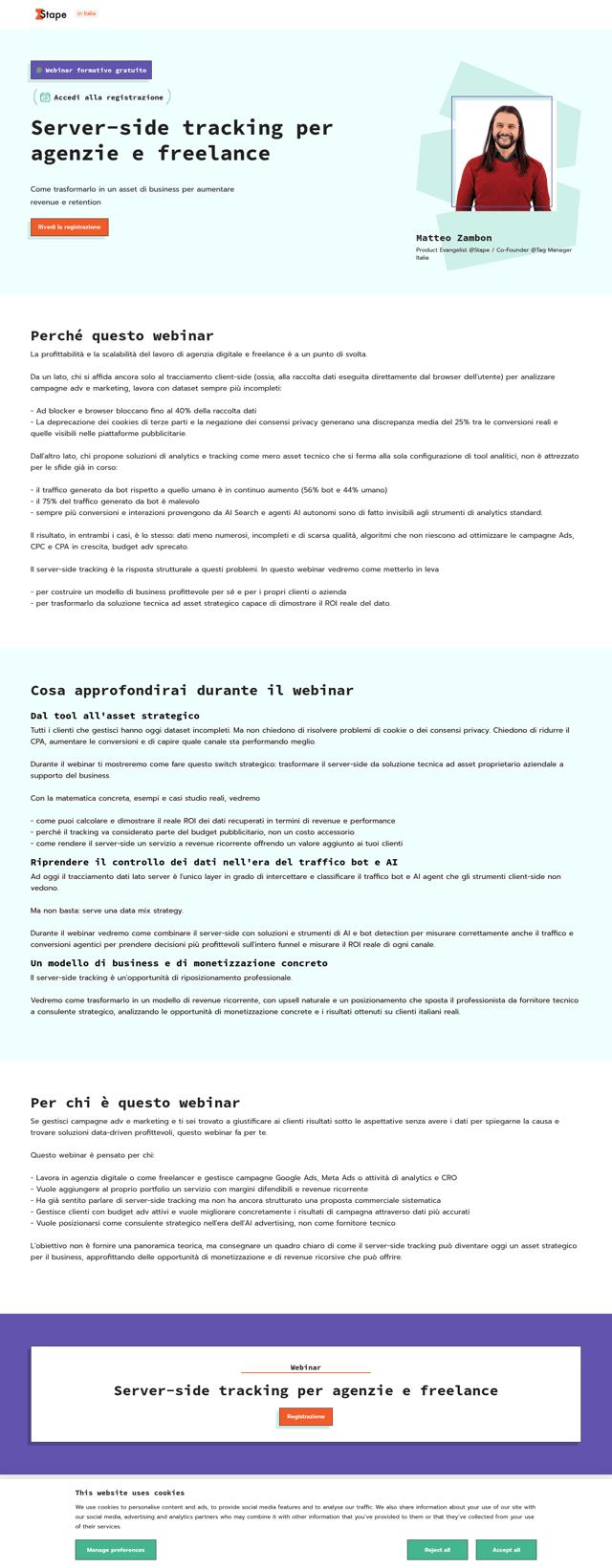Stape landing page