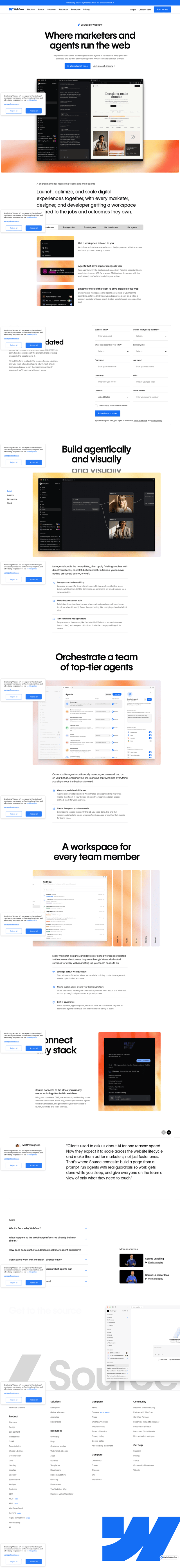 Webflow landing page