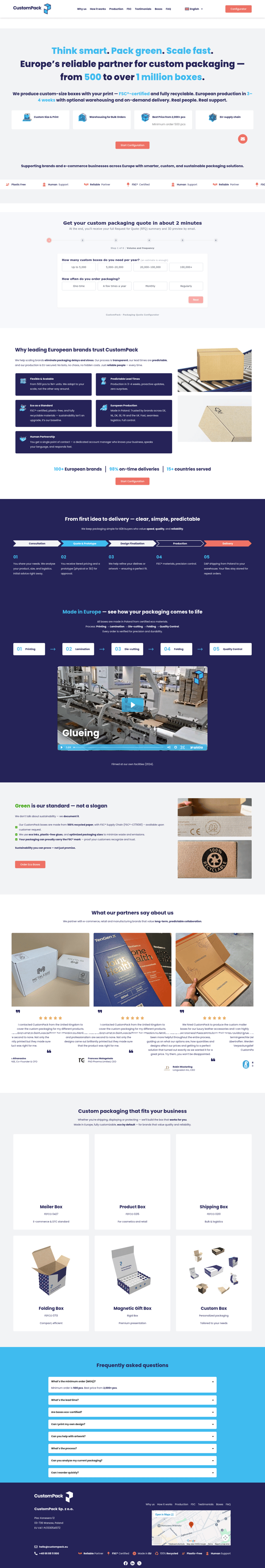 Custompack landing page