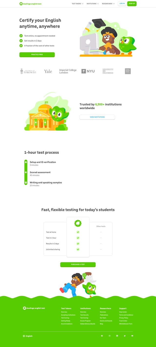 Duolingo landing page