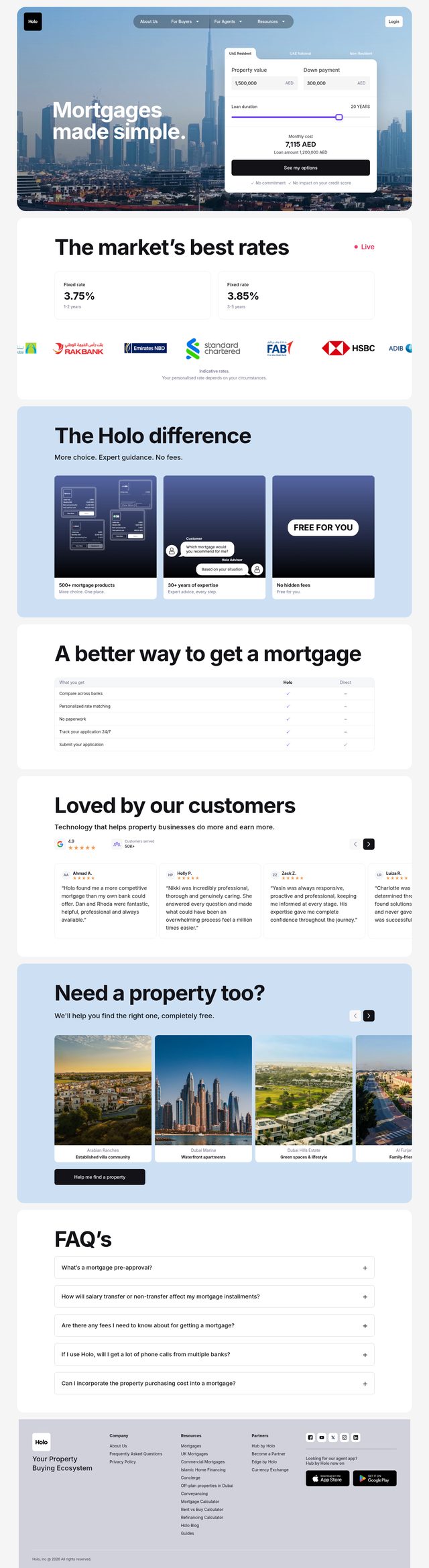 Holo landing page