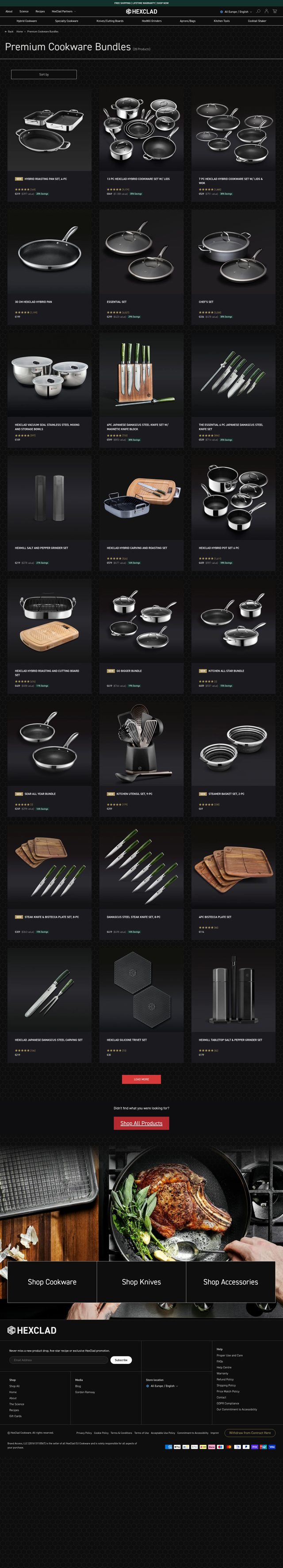 HexClad landing page