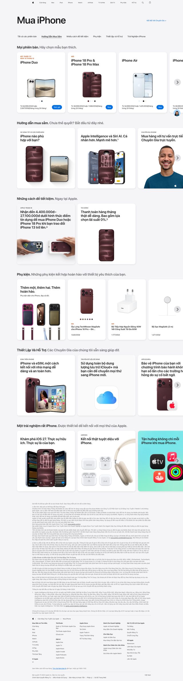 Apple landing page