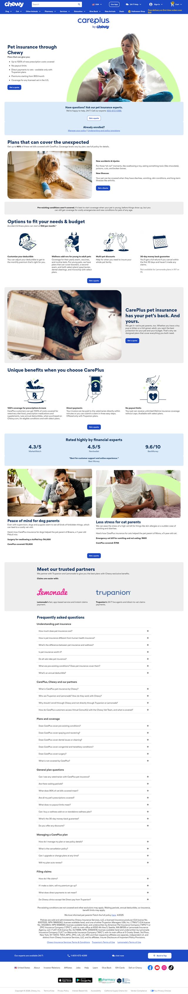 Chewy landing page