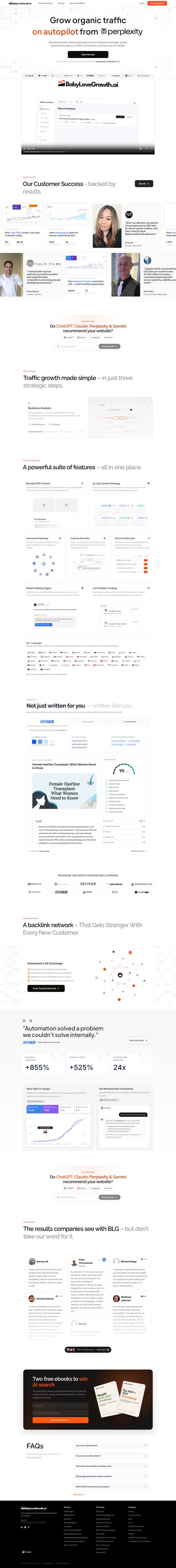 BabyLoveGrowth landing page