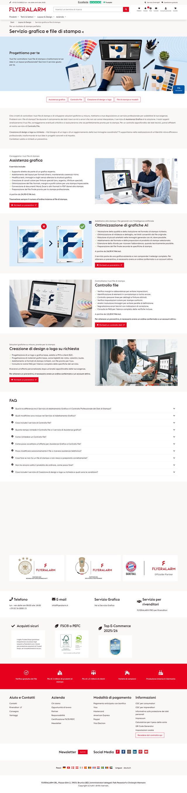 FLYERALARM landing page