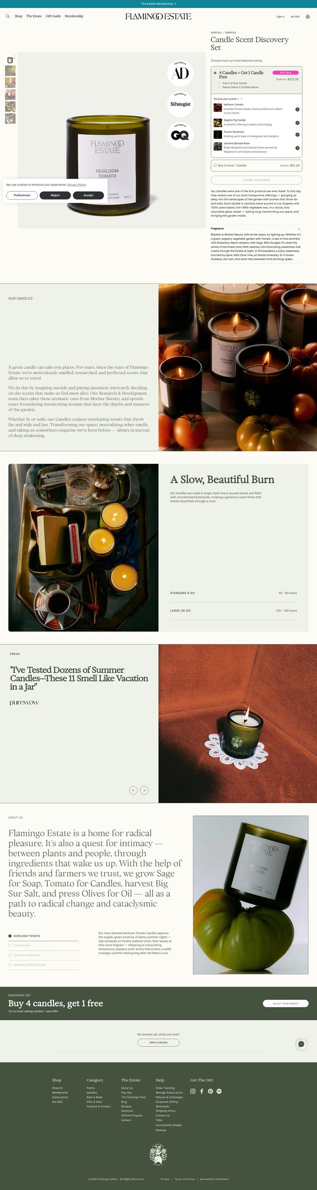 Flamingo Estate landing page