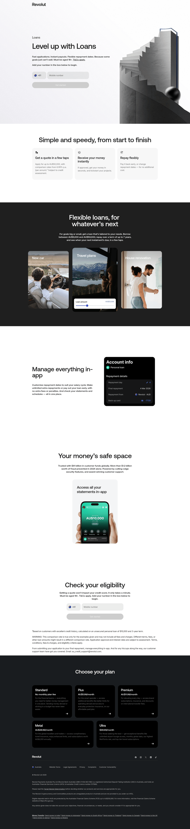 Revolut landing page