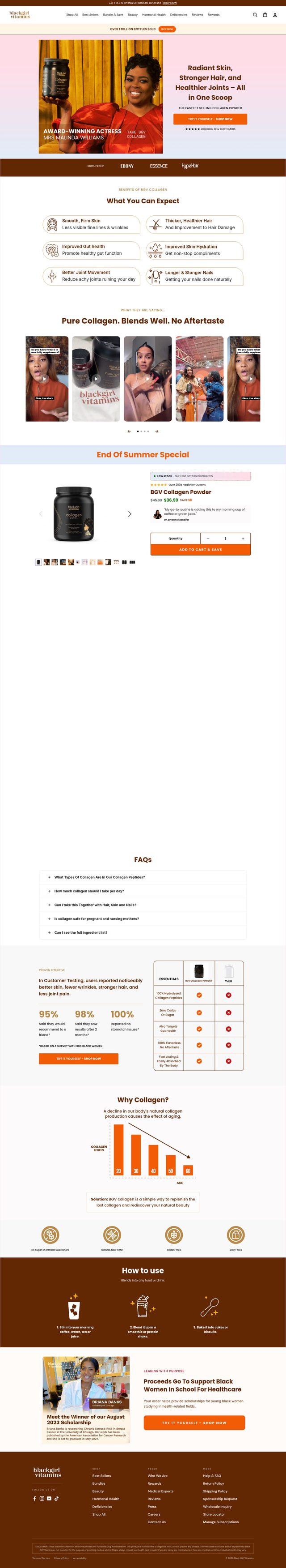 Black Girl Vitamins landing page