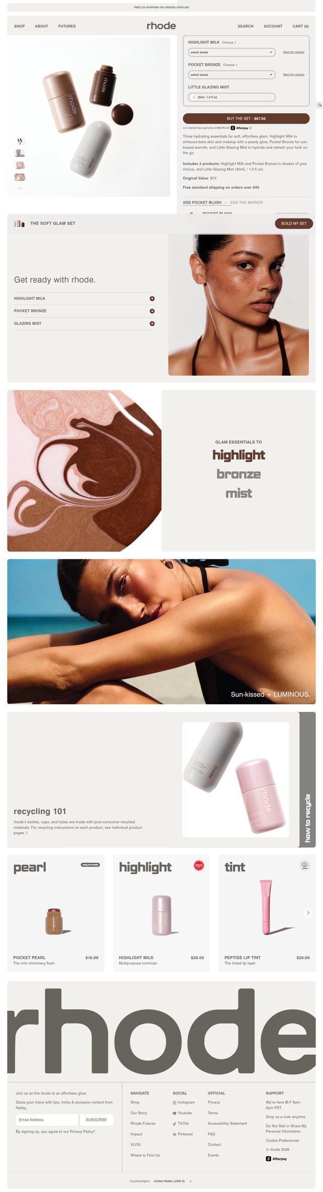 rhode landing page