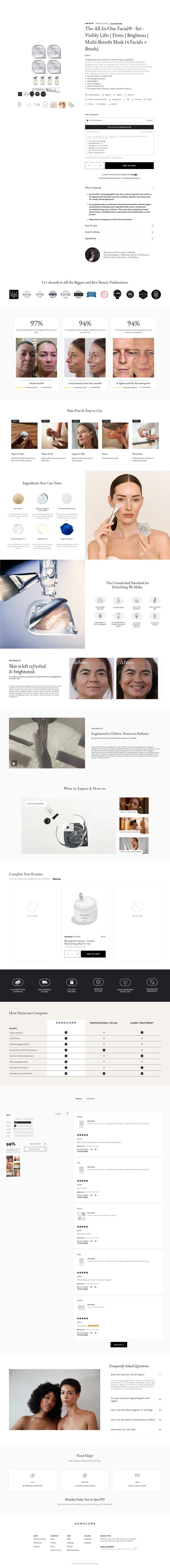Hanacure landing page