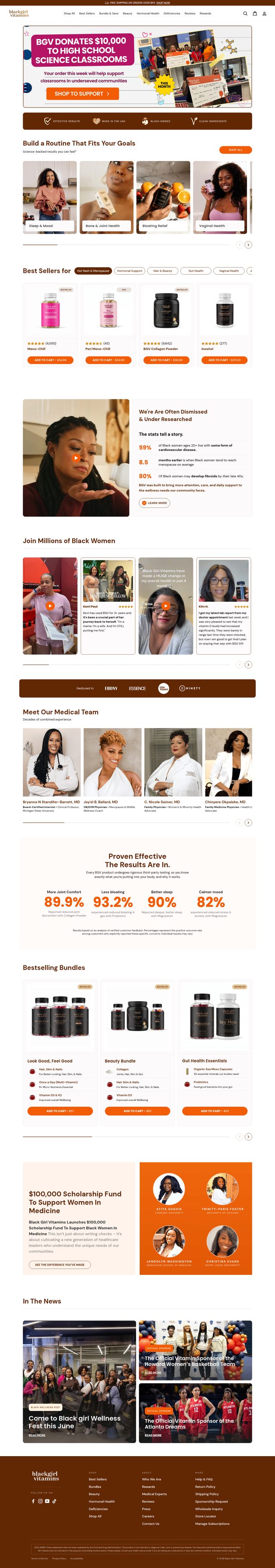 Black Girl Vitamins landing page