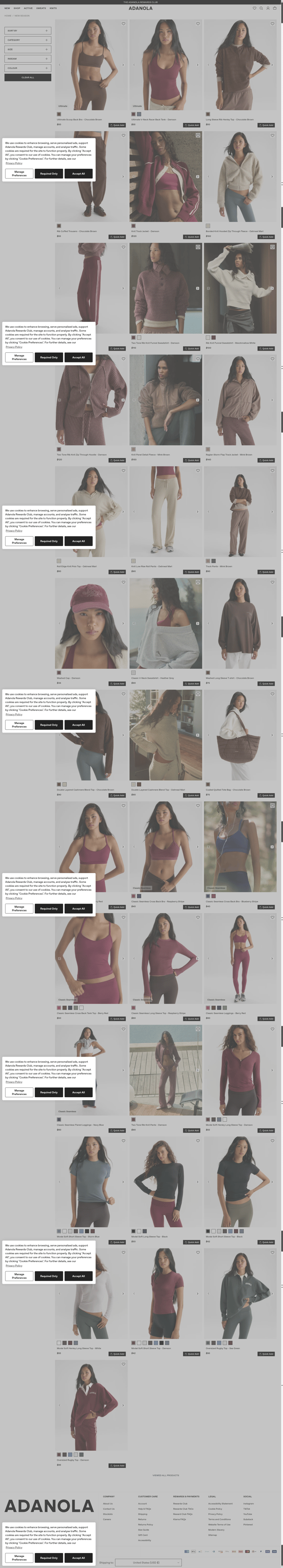 Adanola landing page