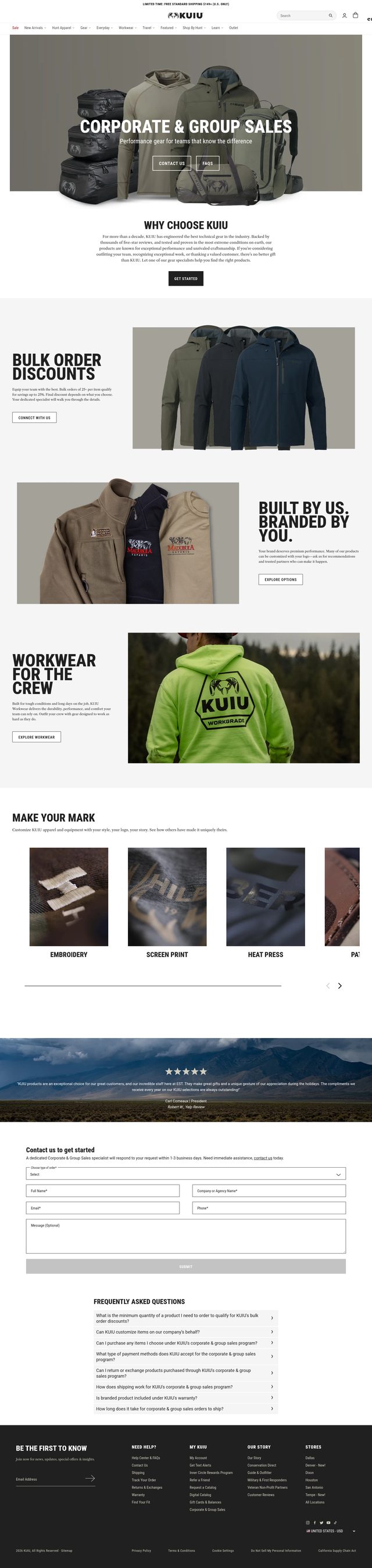 KUIU landing page