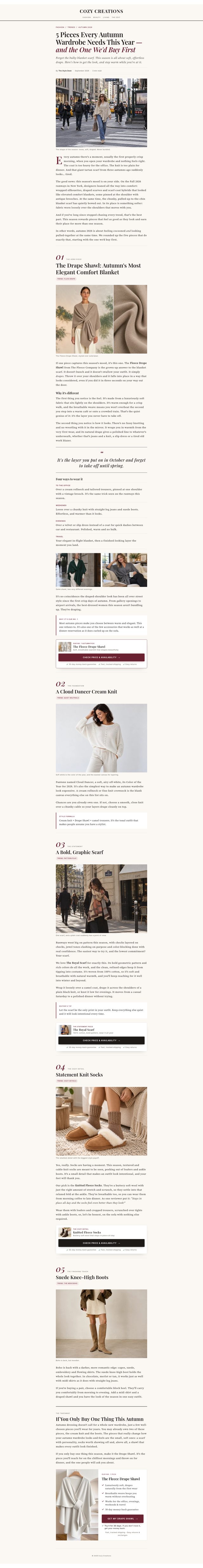 The Fleece Company landing page