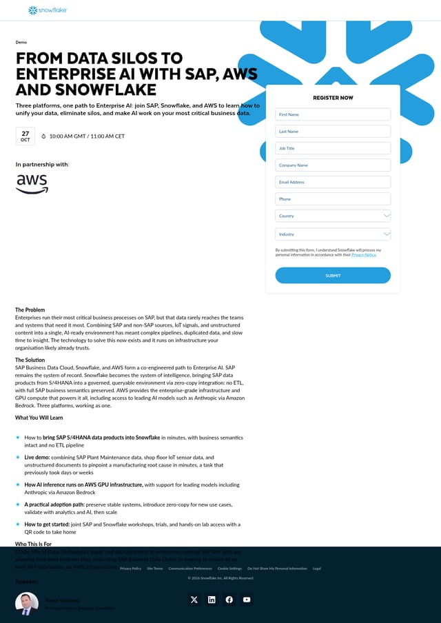 Snowflake landing page