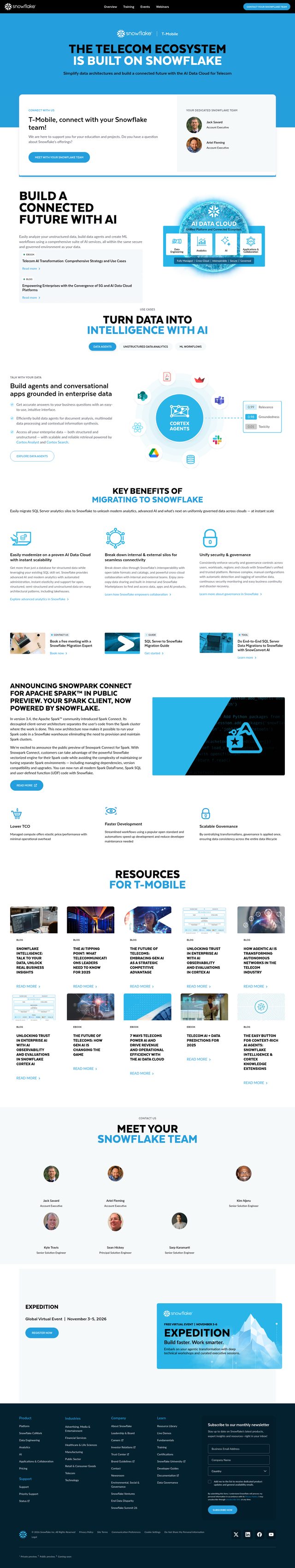 Snowflake landing page