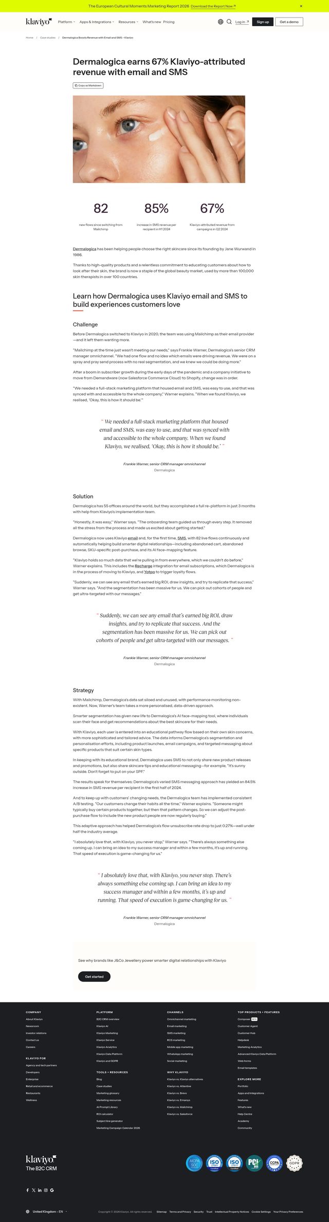 Klaviyo landing page