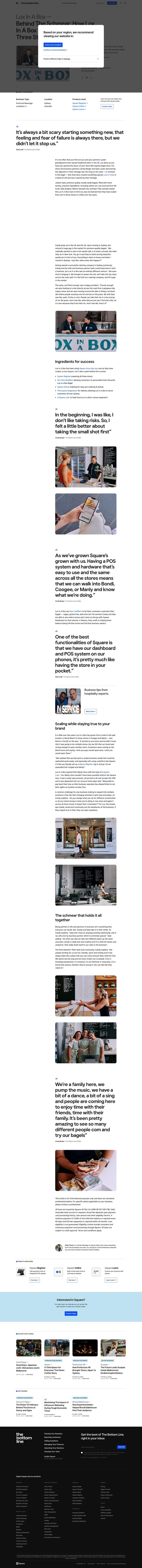 Square landing page