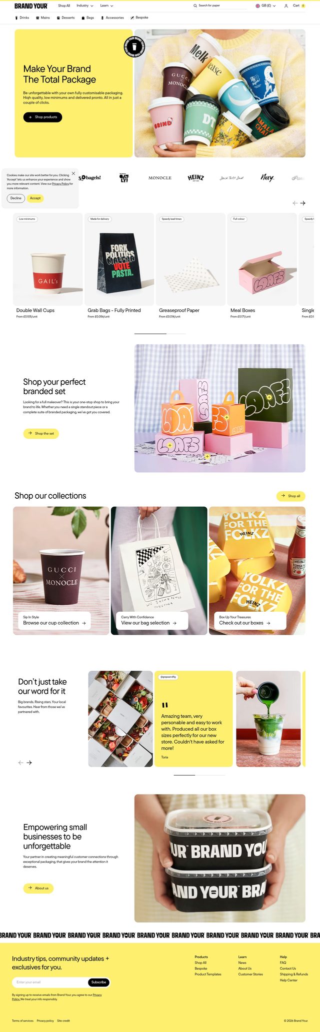 Brandyour landing page