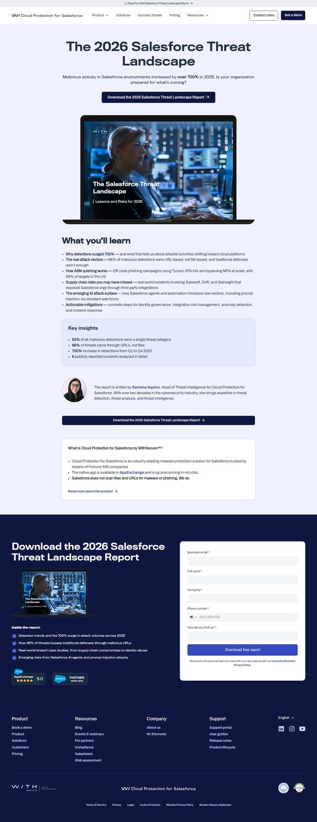 Salesforce landing page