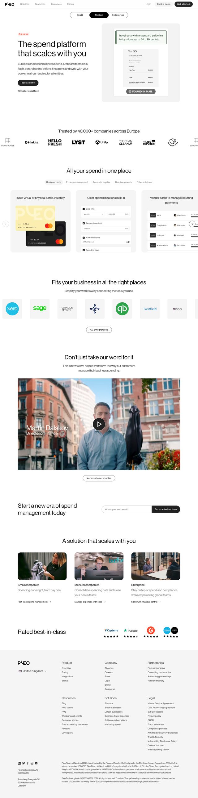 Pleo landing page