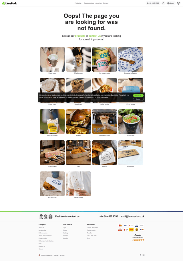 Limepack landing page