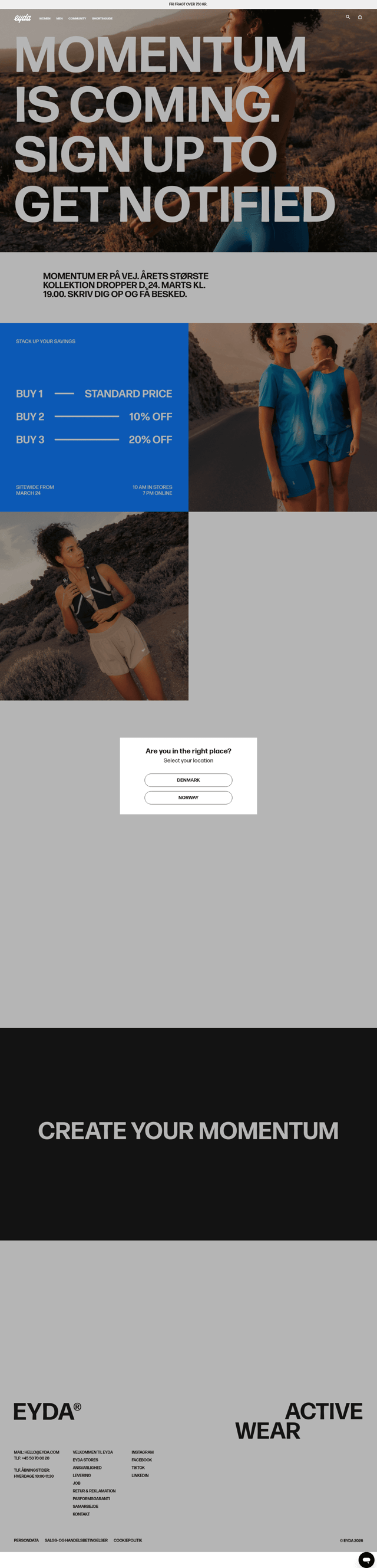 Eyda landing page