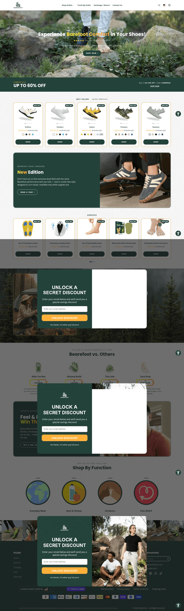 Bearefoot landing page