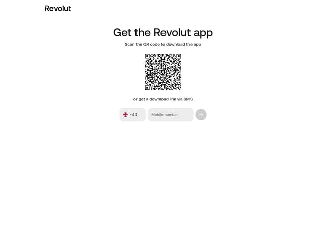 Revolut landing page screenshot