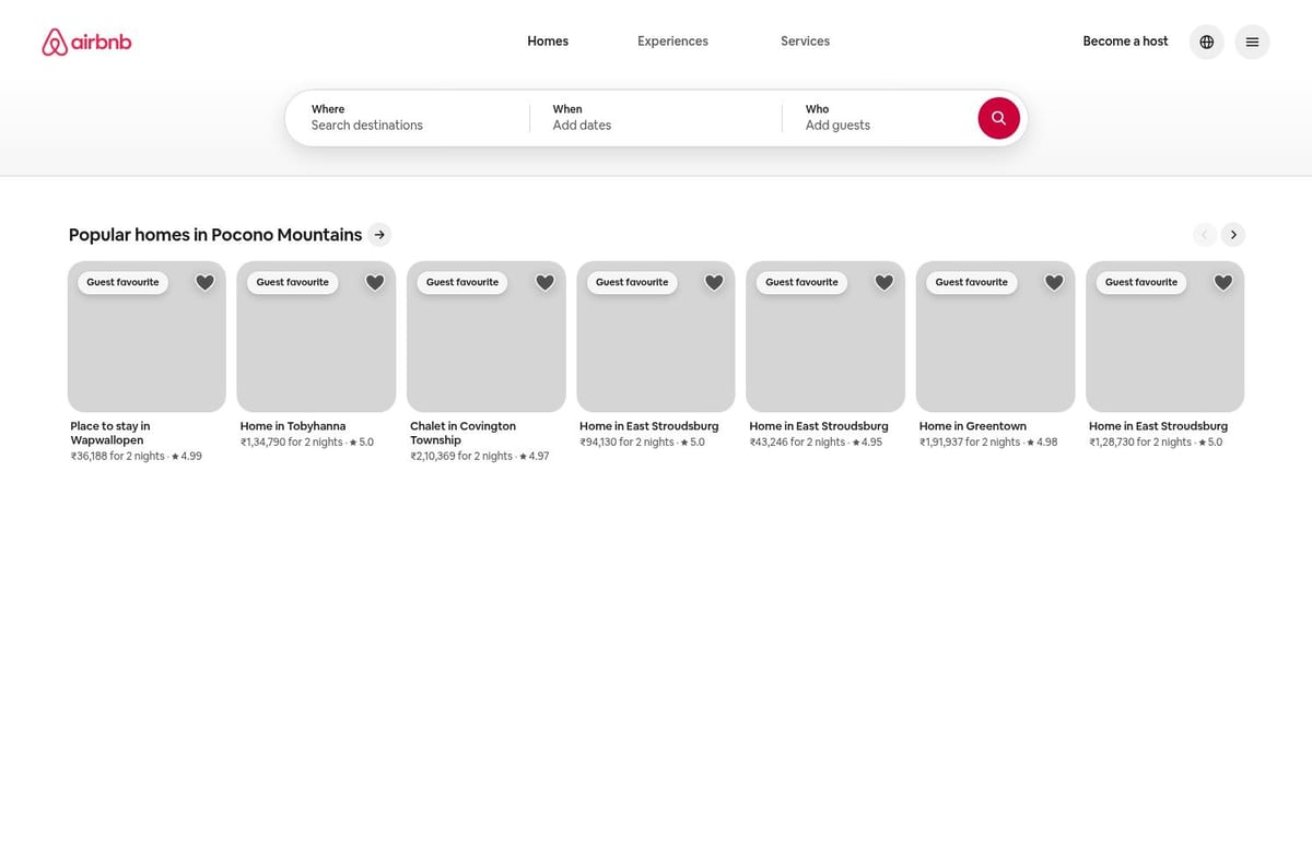 Airbnb desktop