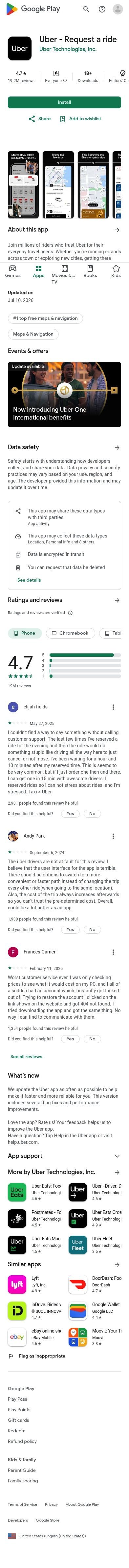 Uber mobile