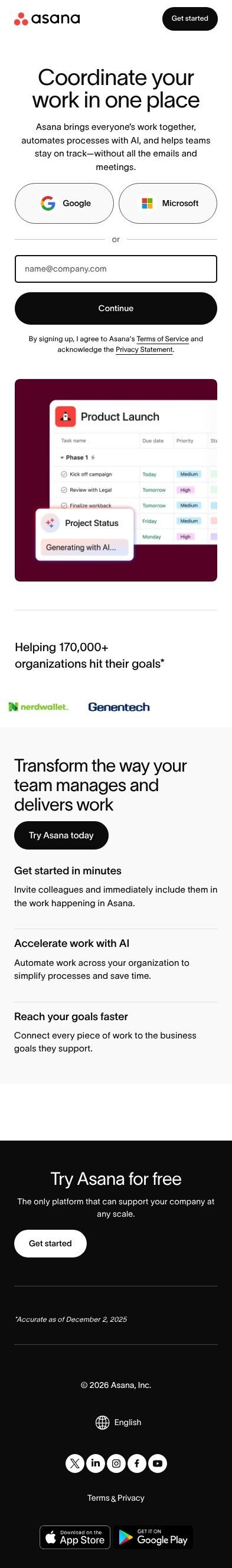 Asana mobile