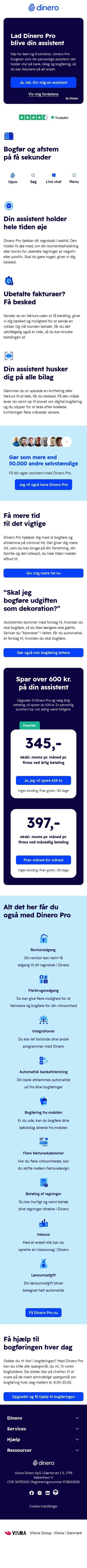 Dinero - Regnskabsprogram mobile