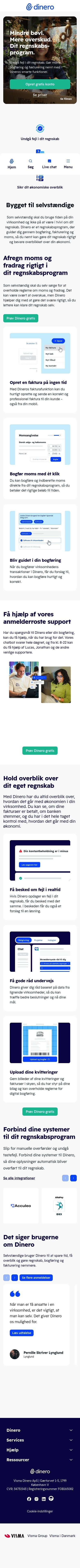 Dinero - Regnskabsprogram mobile