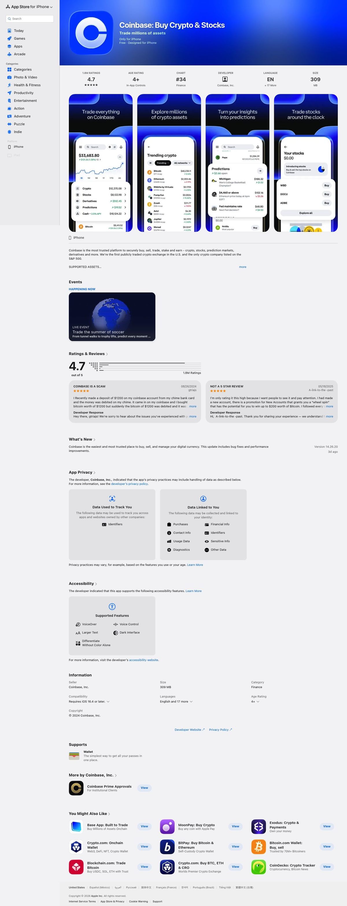Coinbase desktop