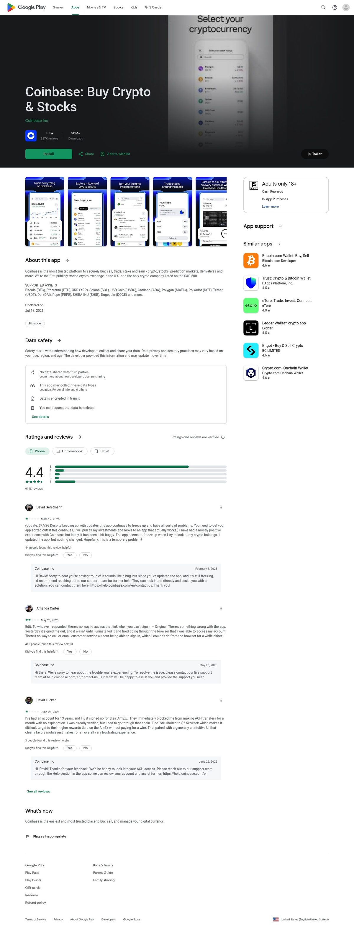Coinbase desktop