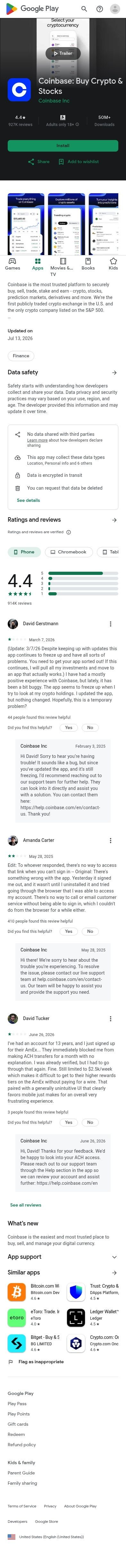 Coinbase mobile
