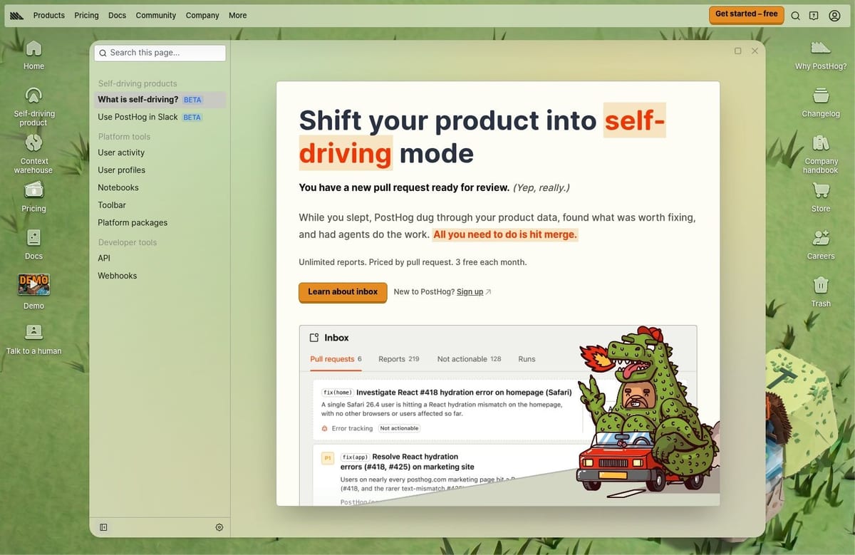 PostHog desktop